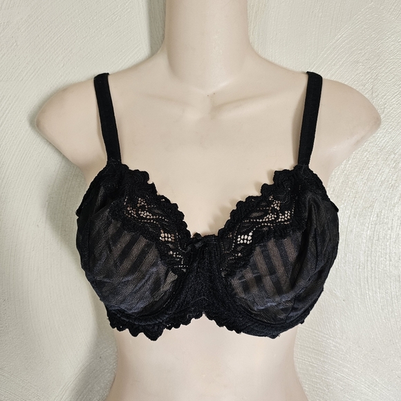 Lunaire Whimsy Barbados Lace Demi Black Bra 15211 Size Women's 38C - Picture 5 of 11